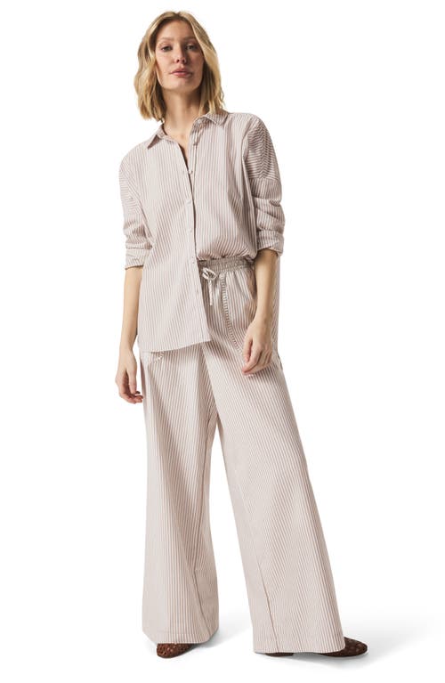 Shop Splendid X @cellajaneblog Poplin Button-up Shirt In Wood/white