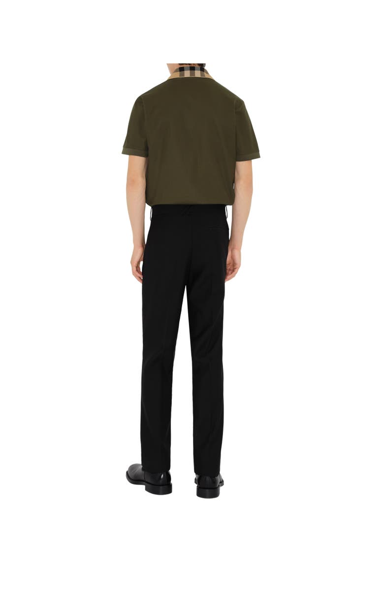 Burberry Check Collar Cotton Polo Shirt, Alternate, color, Loch