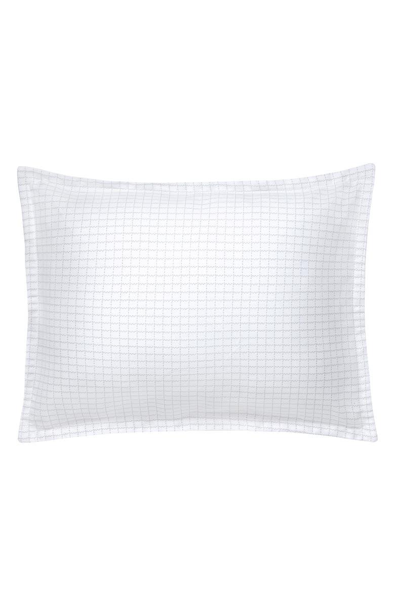Domani Home Oxford Standard Pillow Sham, Main, color, Grey Grid