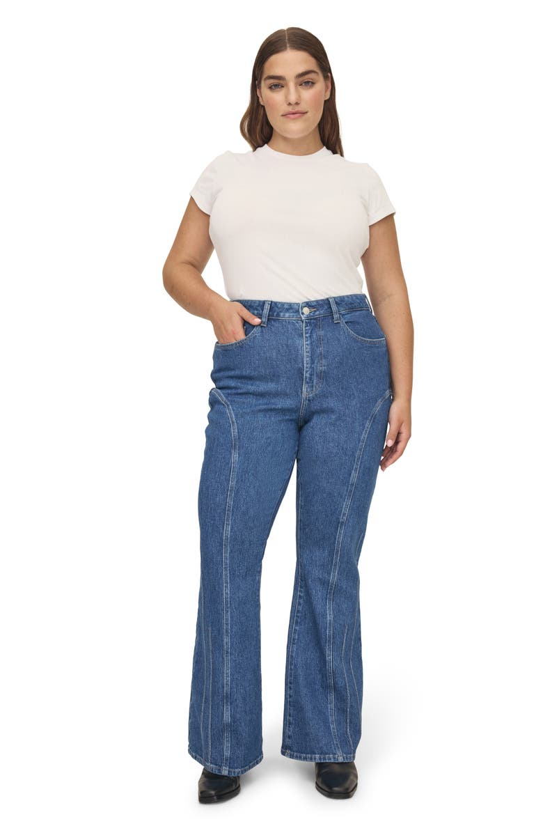 WARP+WEFT MIA Seamed High Waist Flare Jeans, Alternate, color, 