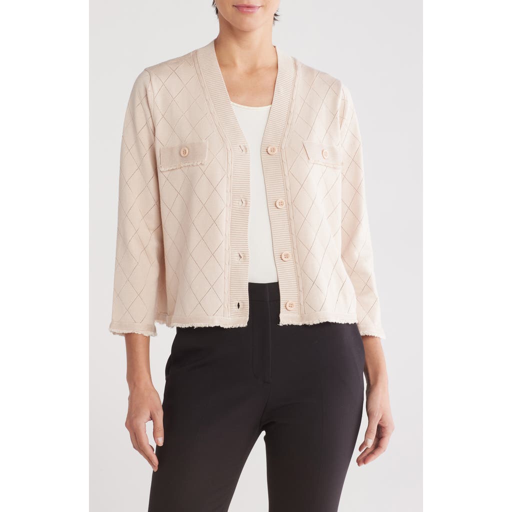 ADRIANNA PAPELL ADRIANNA PAPELL DIAMOND JACQUARD CARDIGAN