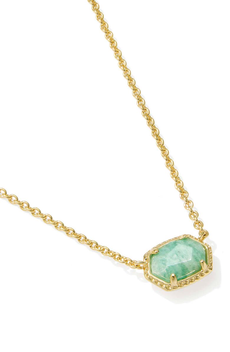 Kendra Scott Daphne Frame Stone Pendant Necklace, Alternate, color, Gold Teal Amazonite