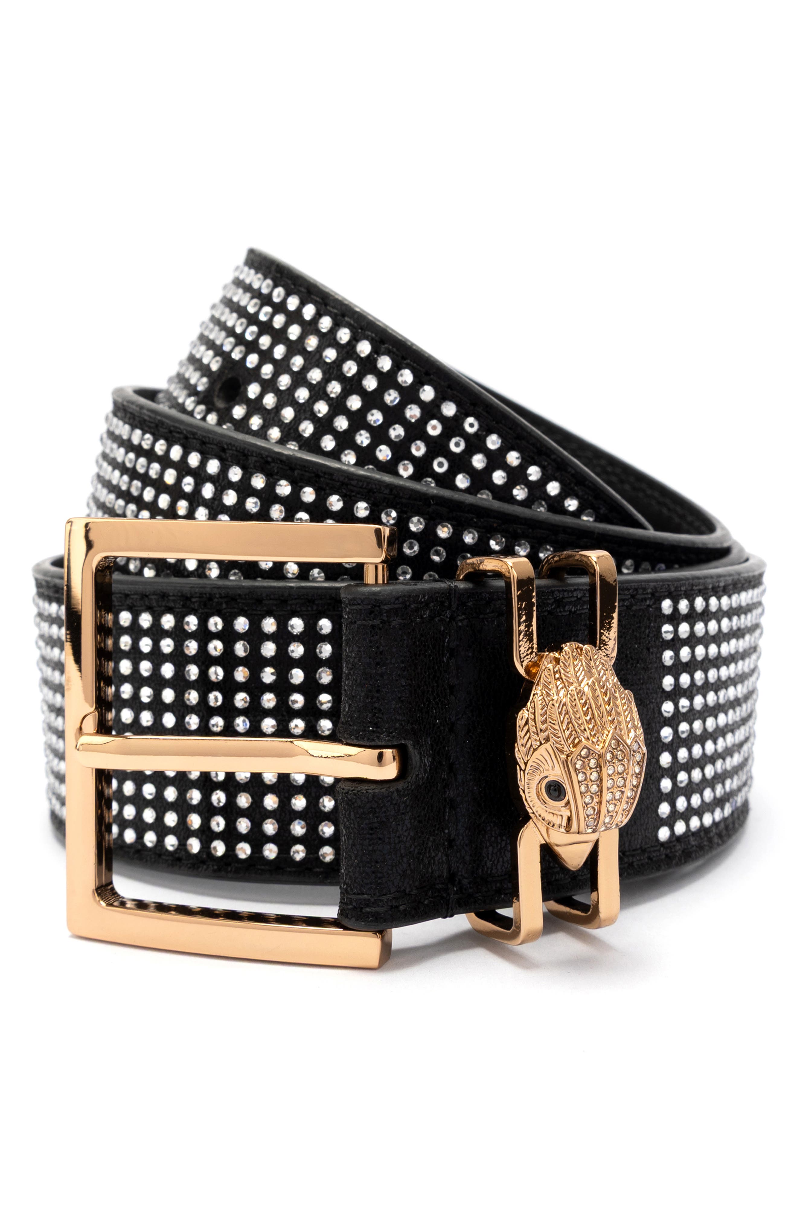 Jeweled Faux Leather Belt