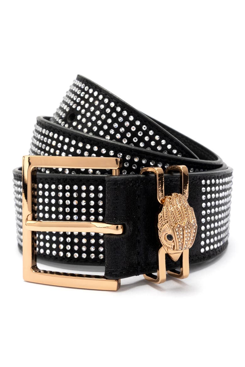 Jeweled Faux Leather Belt, Main, color, BLACK ANTIQUE BRASS