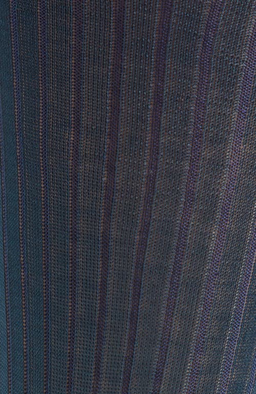 Canali Ribbed Cotton Dress Socks In Blue
