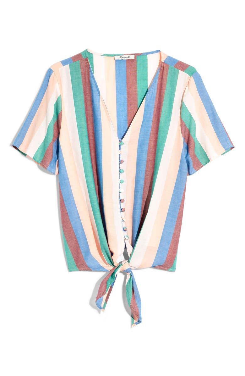 Madewell Novel Tie Front Button Top, Alternate, color,