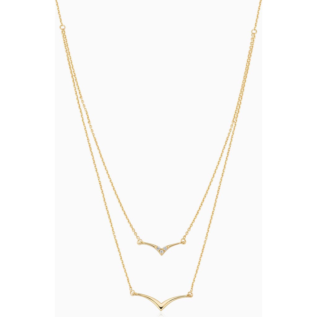 Oradina 14k Yellow Gold Fly High Layered Pendant Necklace In Gold