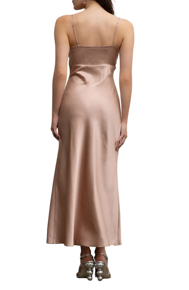 Blu Pepper Flower Satin Midi Dress, Alternate, color, Blush
