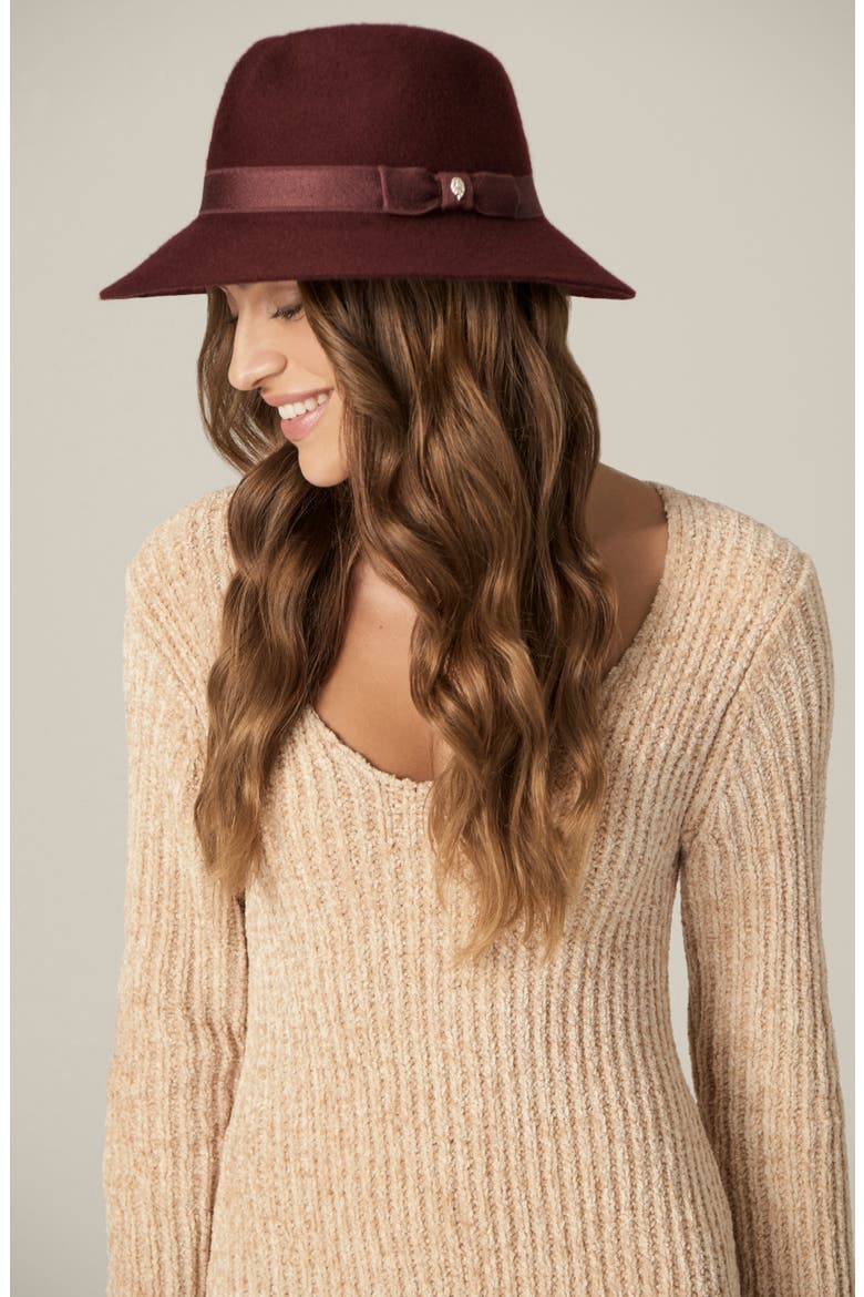 Solene Cashmere Fedora, Alternate, color, FIG
