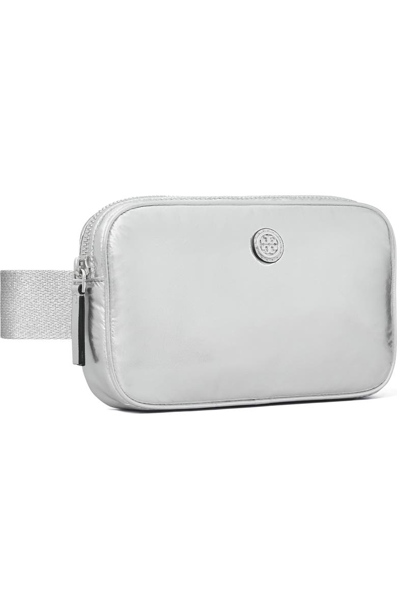 Tory Burch Virginia Metallic Nylon Belt Bag, Alternate, color,
