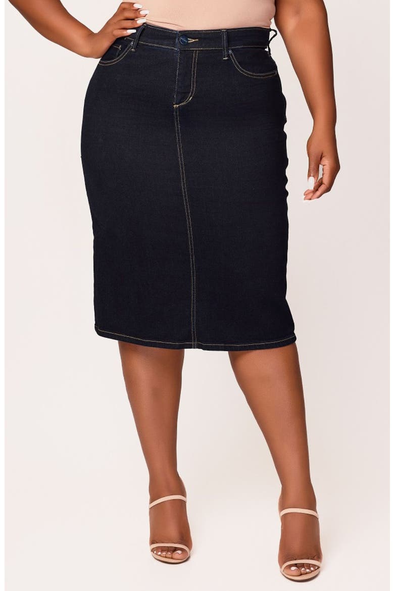 Denim Midi Skirt, Main, color, ABIGAIL