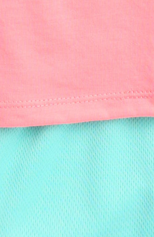 Nike Logo Graphic T-shirt & Mesh Shorts Set In Tropical Twist