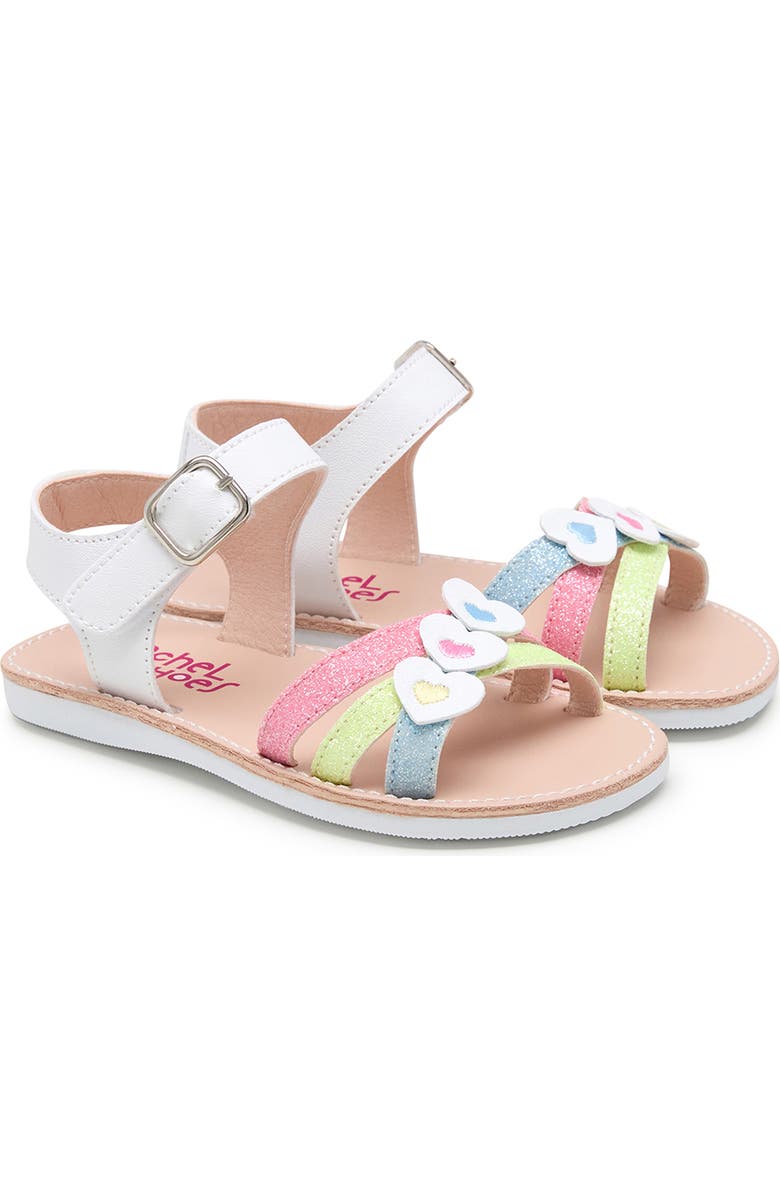RACHEL SHOES Heart Strappy Sandal, Main, color, White Multi