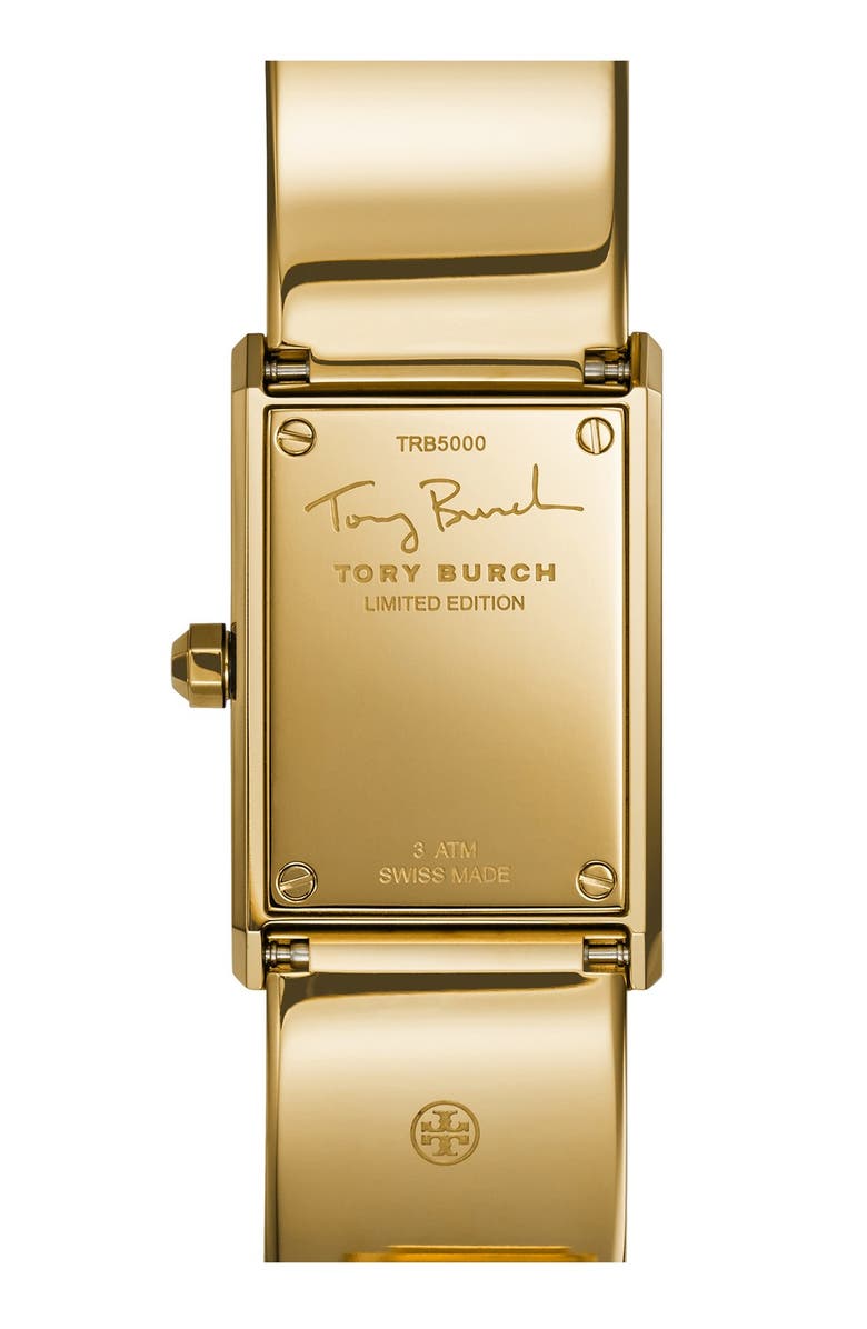 Tory Burch 'Robinson' Rectangle Case Bangle Watch, 25mm x 38mm, Alternate, color, 