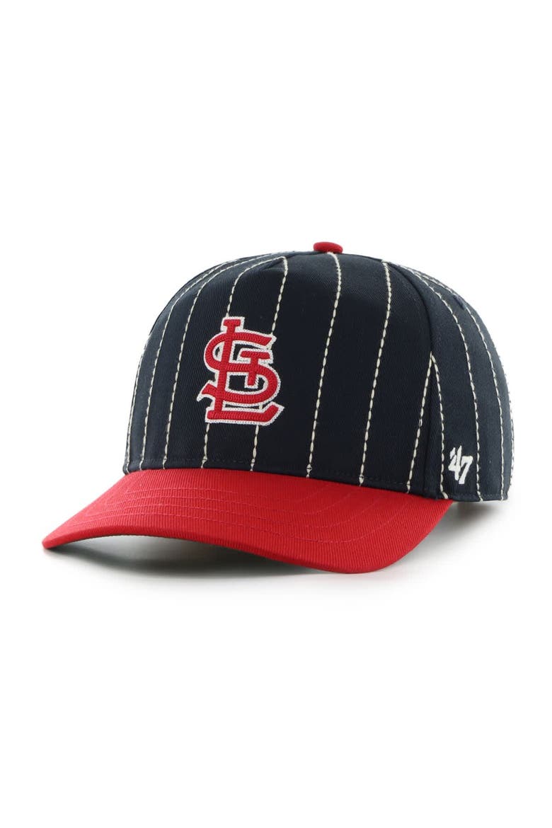 Men's '47 x Rawlings Navy/Red St. Louis Cardinals Pinstripe Hitch Adjustable Hat, Alternate, color, Navy