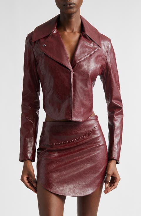G-Ameck Faux Leather Crop Jacket