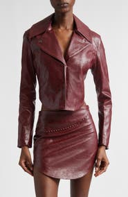 DIESEL® G-Ameck Faux Leather Crop Jacket