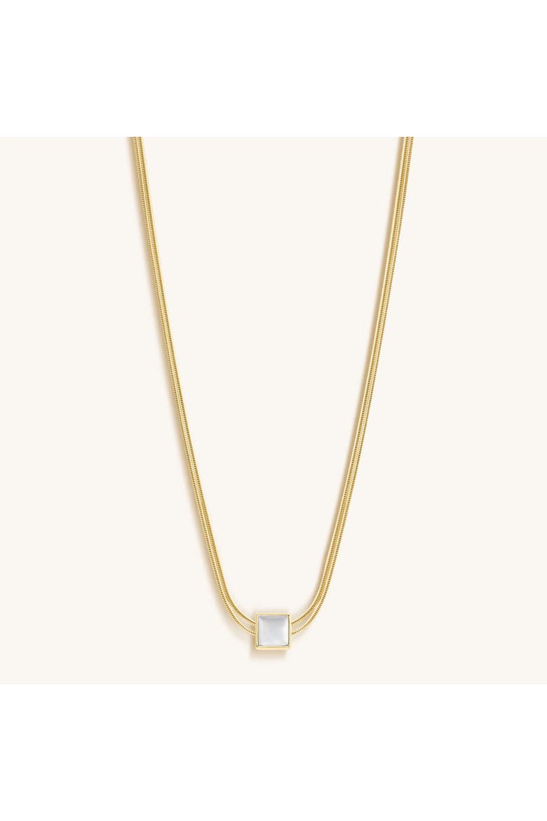 Protect & Balance - Mother of Pearl Evil Eye June Birthstone Necklace, Alternate, color, Gold/White