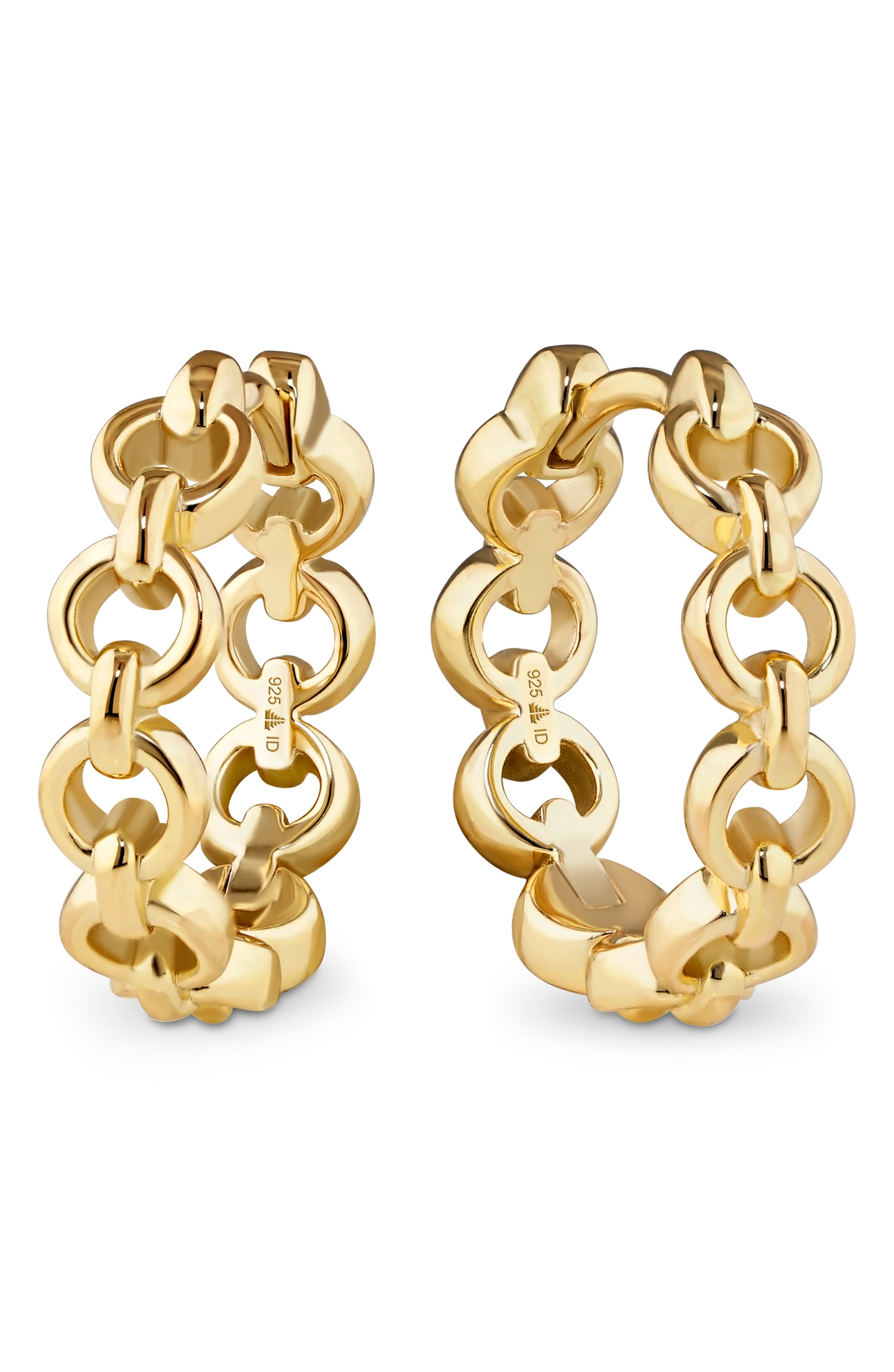 DEVATA Cable Link Hoop Earrings