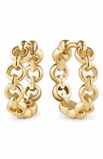 DEVATA Cable Link Hoop Earrings