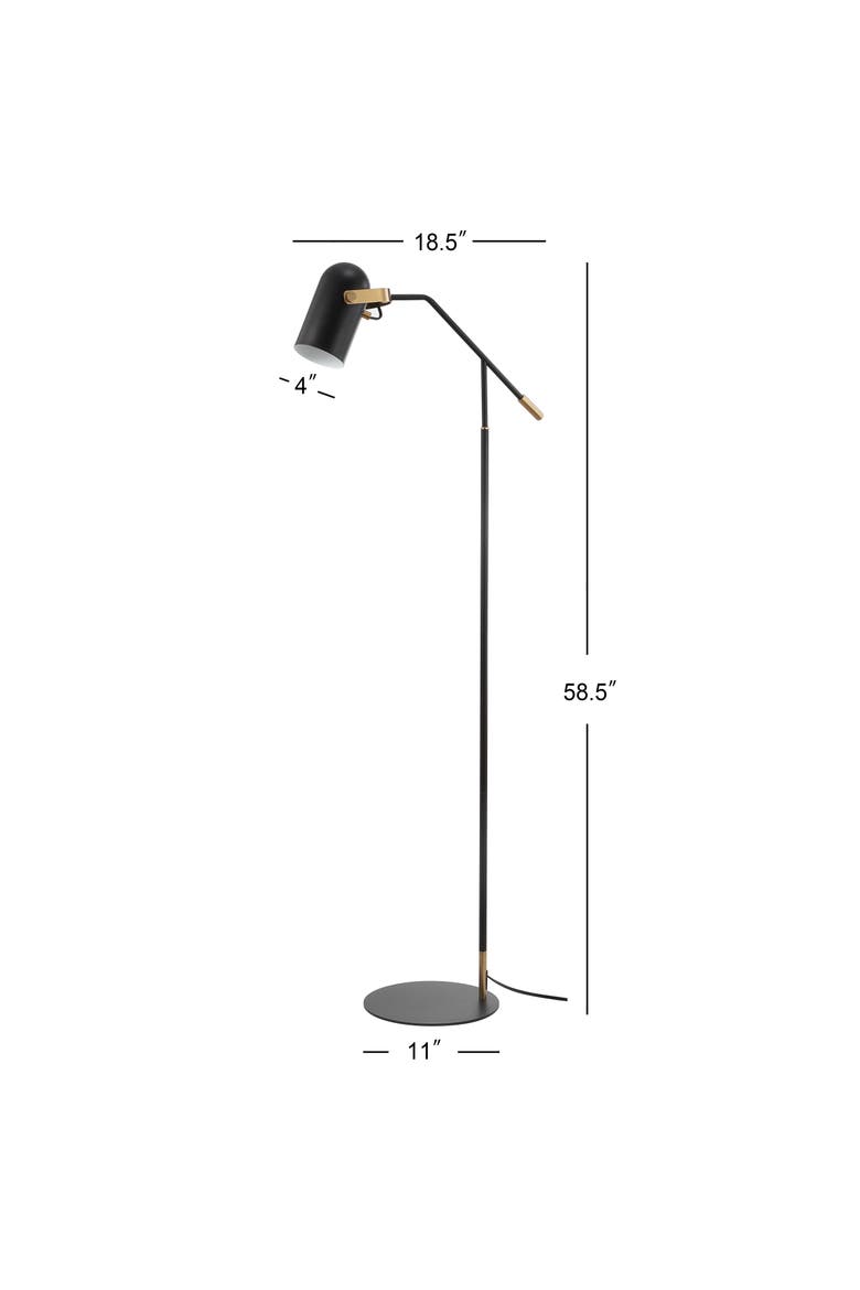 Eugenio 58.5" Metal LED Floor Lamp, Black/Brass Gold, Alternate, color, Black/Brass Gold