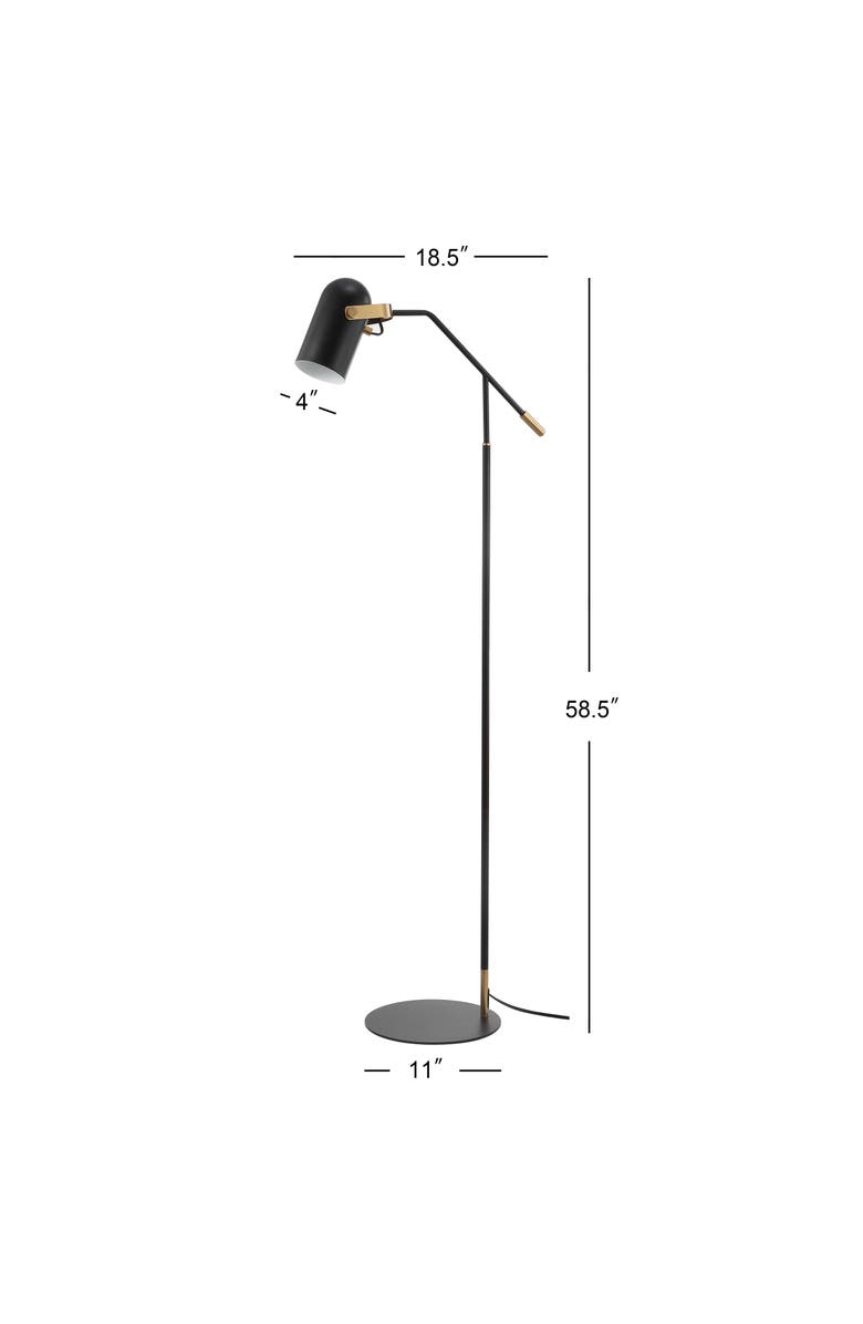 JONATHAN Y Eugenio 58.5" Metal LED Floor Lamp, Black/Brass Gold, Alternate, color, Black/Brass Gold