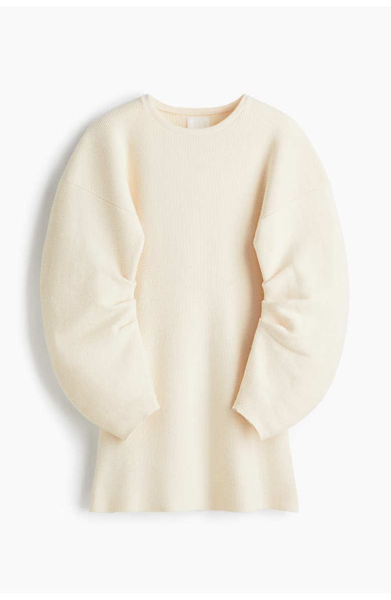 H&M Viscose-blend Rib-knit Dress, Main, color, Cream