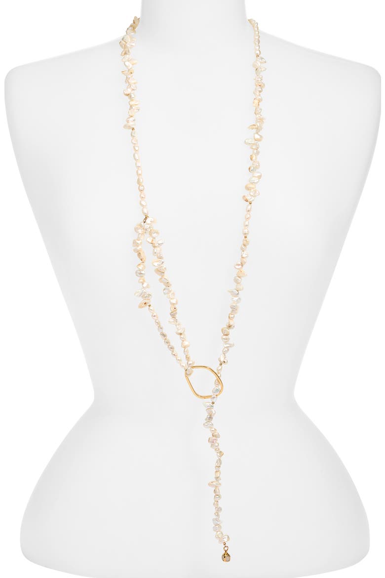 Piedrita Freshwater Pearl Lariat, Alternate, color, PEARL