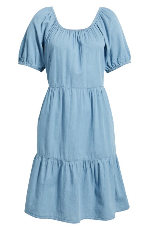 BEACHLUNCHLOUNGE BEACHLUNCHLOUNGE AMIE CONVERTIBLE NECK TIERED COTTON DRESS