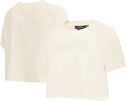 PRO STANDARD Women's Pro Standard Cream Brooklyn Nets Neutral Boxy Crop T-Shirt