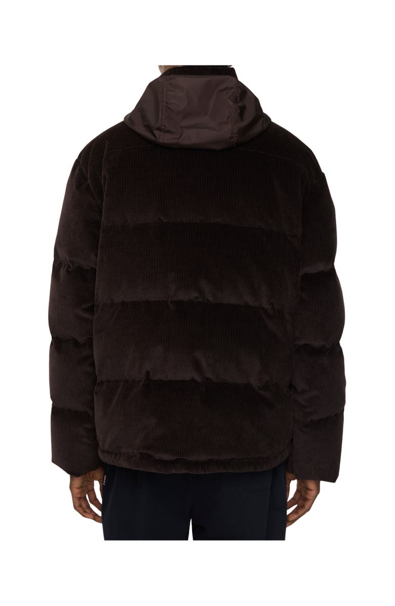 Burberry Corduroy Snowdon Puffer Jacket, Alternate, color, Clove Brown