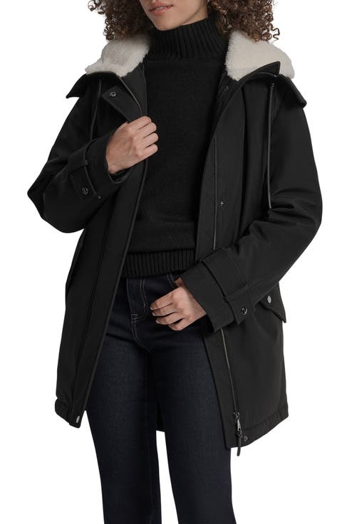 Faux Fur Lined Hooded Softshell Parka