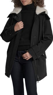 DKNY Faux Fur Lined Hooded Softshell Parka