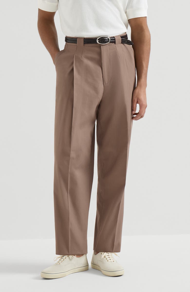 Brunello Cucinelli Cotton twill trousers, Alternate, color, Hazelnut