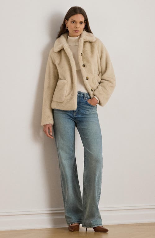 Ralph Lauren Lauren Faux Fur Jacket In Neutral