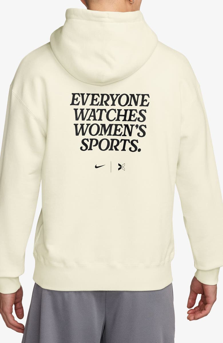 Nike EWWS Cotton French Terry Hoodie, Alternate, color, Sail/ Black