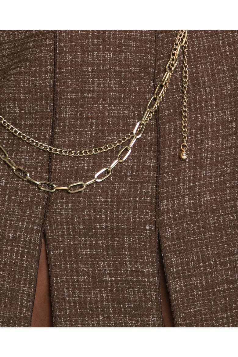 Set Me Free Tweed Skirt, Alternate, color, Brown