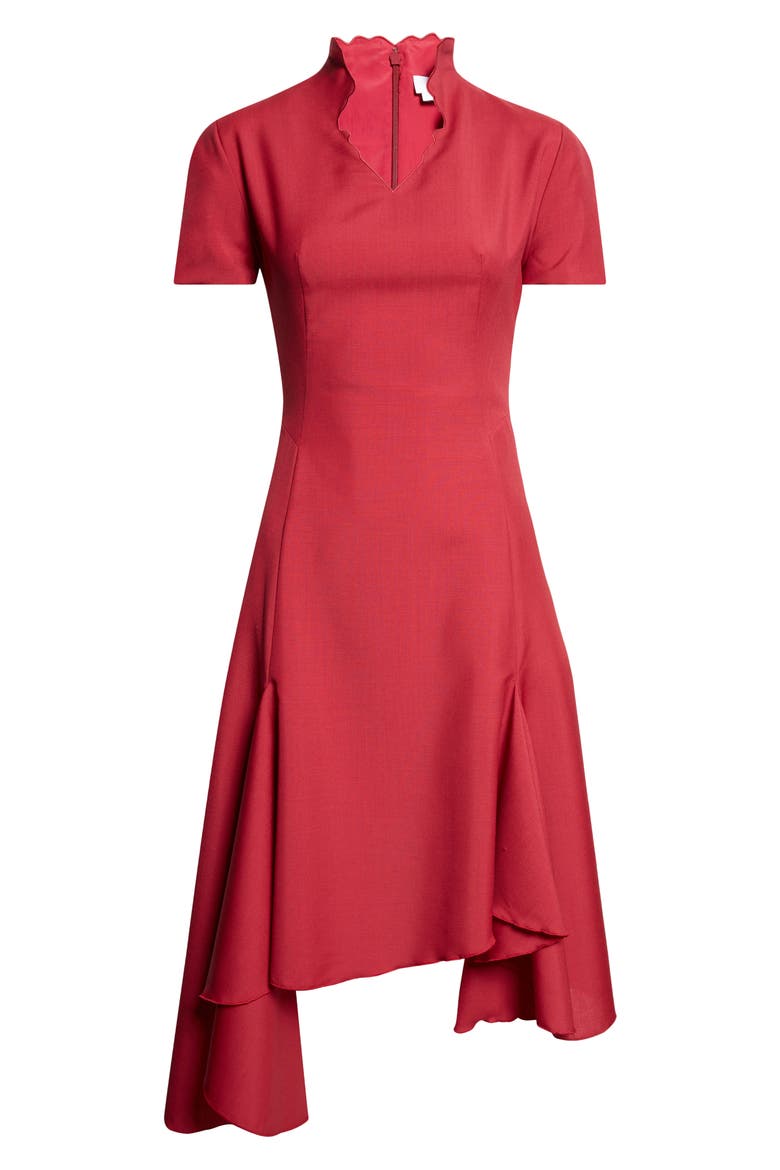 Asymmetric Wool & Mohair Dress, Alternate, color, RASPBERRY