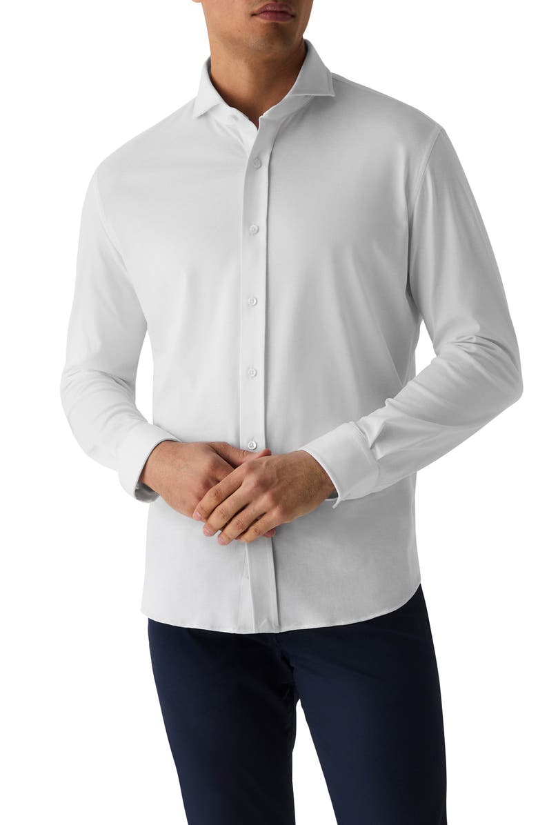 Greyson Omaha Brrr° Performance Knit Button-Up Shirt, Main, color, Arctic