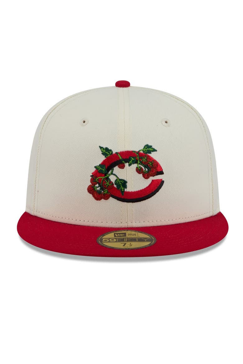 Men's New Era White/Red Cincinnati Reds Blossom 59FIFTY Fitted Hat, Alternate, color, White