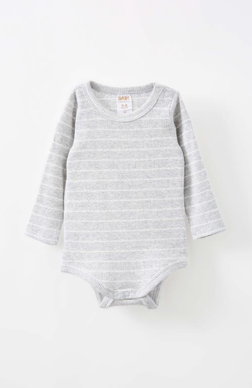 Shop Cotton On Kids Organic Pointelle Long Sleeve Bubbysuit In Cloud Marle Milk Stripe