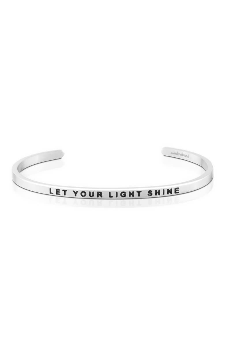 Mantra Let Your Light Shine bracelet, Main, color, Silver