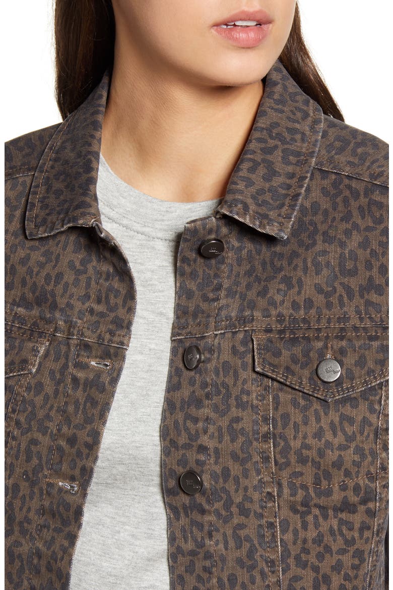 Leopard Print Denim Jacket, Alternate, color, MAURICIO