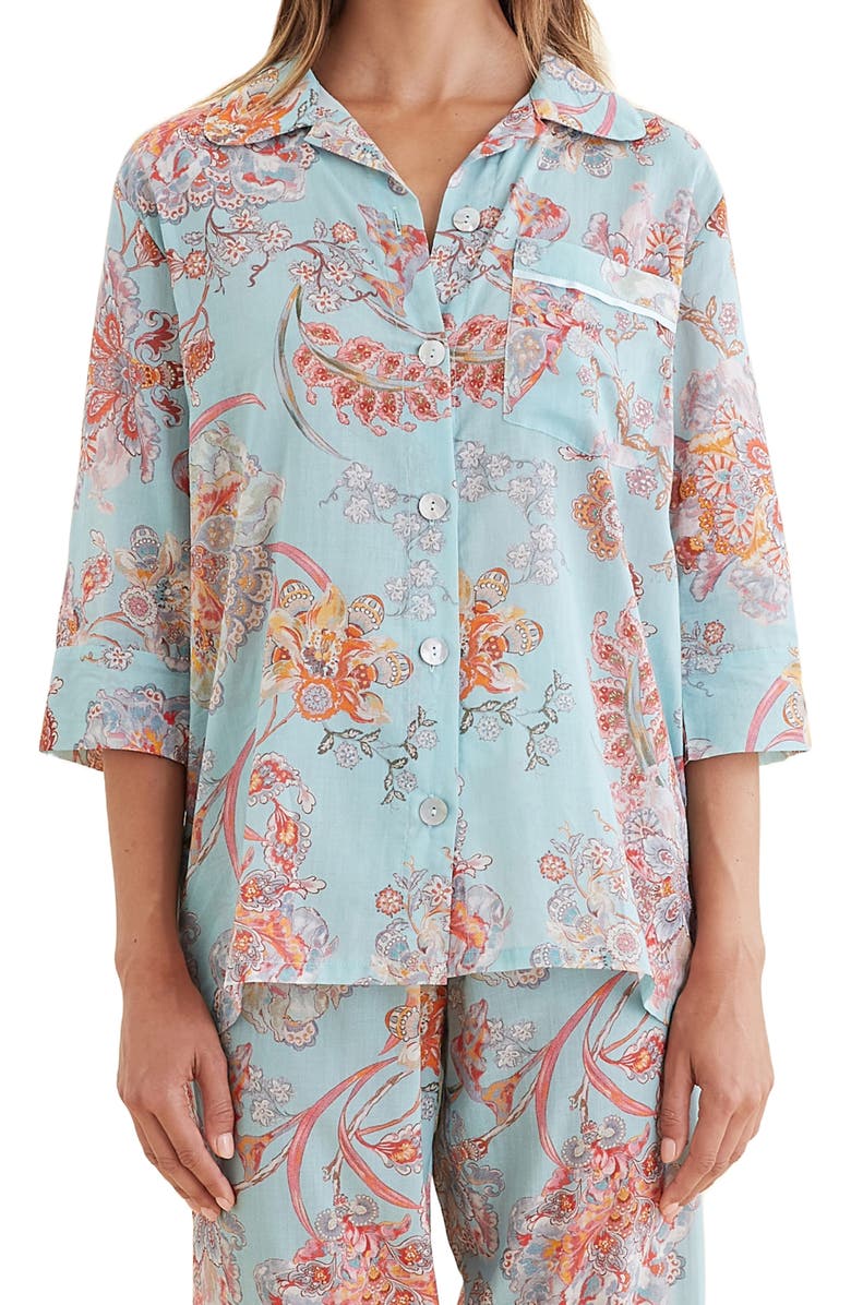 Papinelle Coco Cotton & Silk Crop Pajamas, Alternate, color,