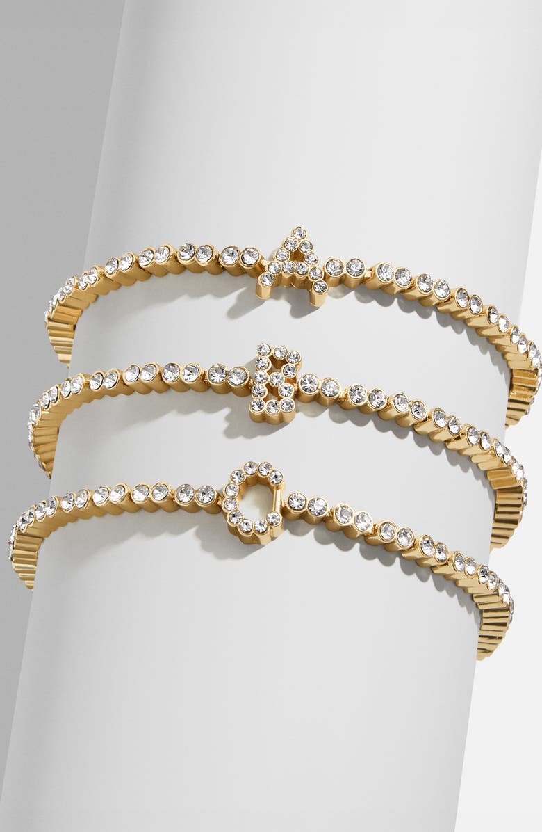BaubleBar Initial Slider Bracelet, Alternate, color, Clear A