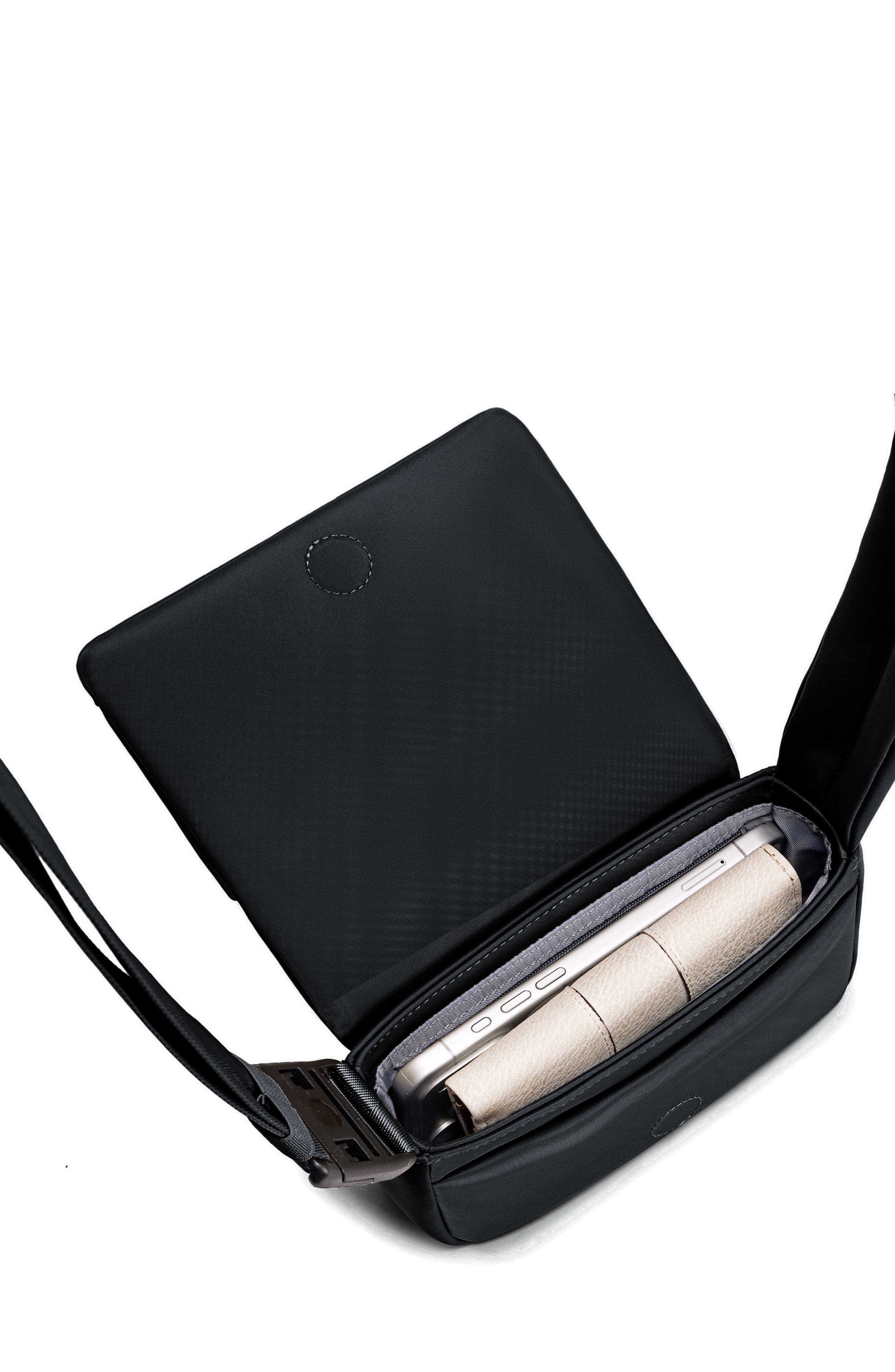 Lux and Nyx Mini Origami Flap 2-in-1 Convertible Crossbody Bag and Handbag For Women, Alternate, color, Black