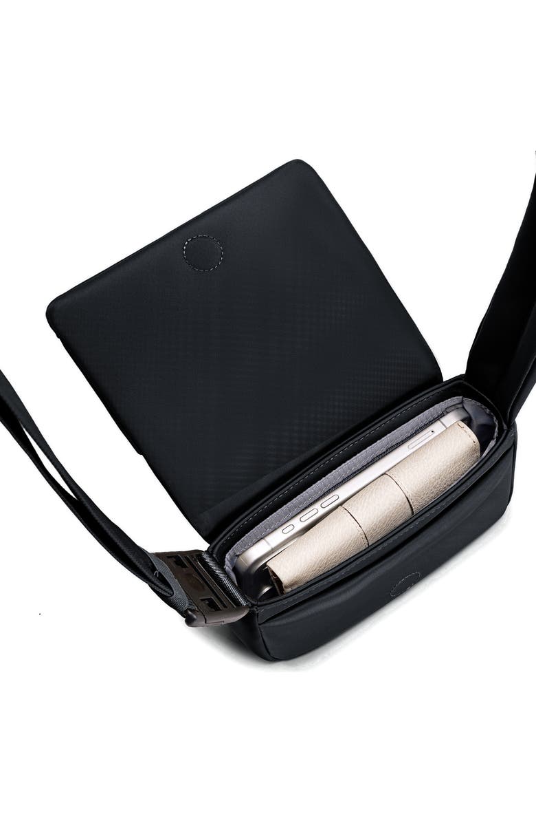 Lux and Nyx Mini Origami Flap 2-in-1 Convertible Crossbody Bag and Handbag For Women, Alternate, color, Black