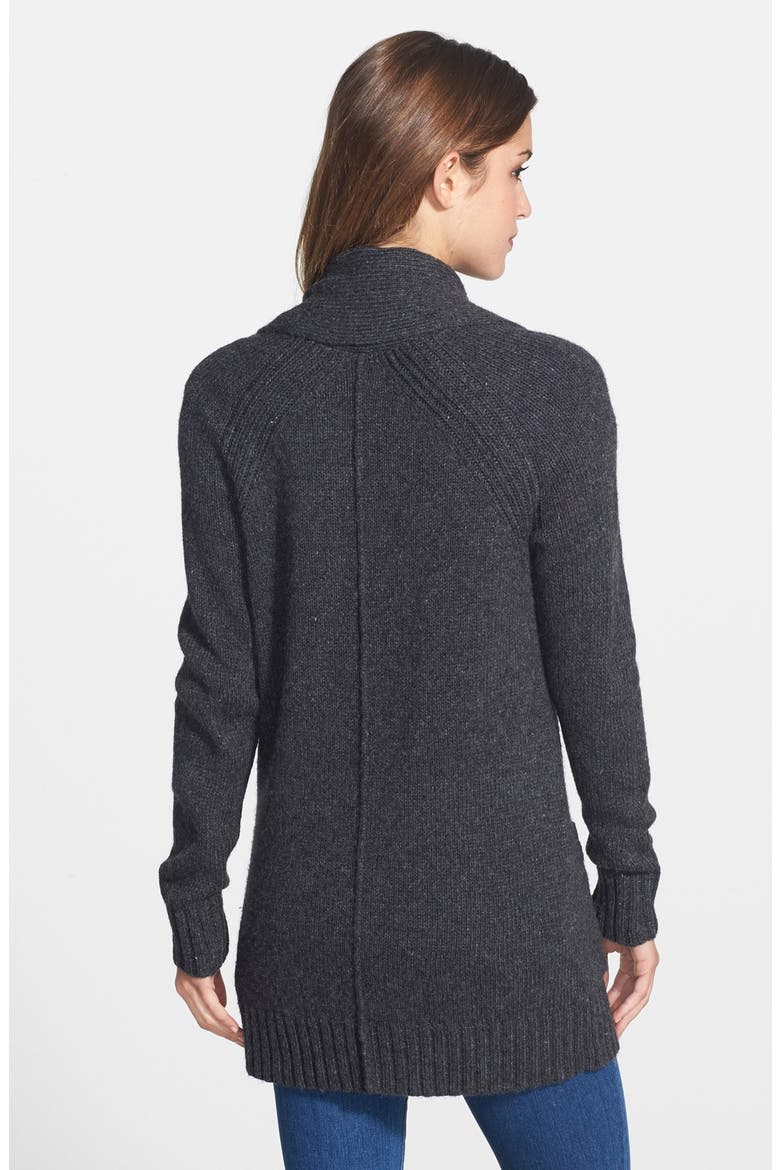 Shawl Collar Open Cardigan, Alternate, color, HEATHER CHARCOAL