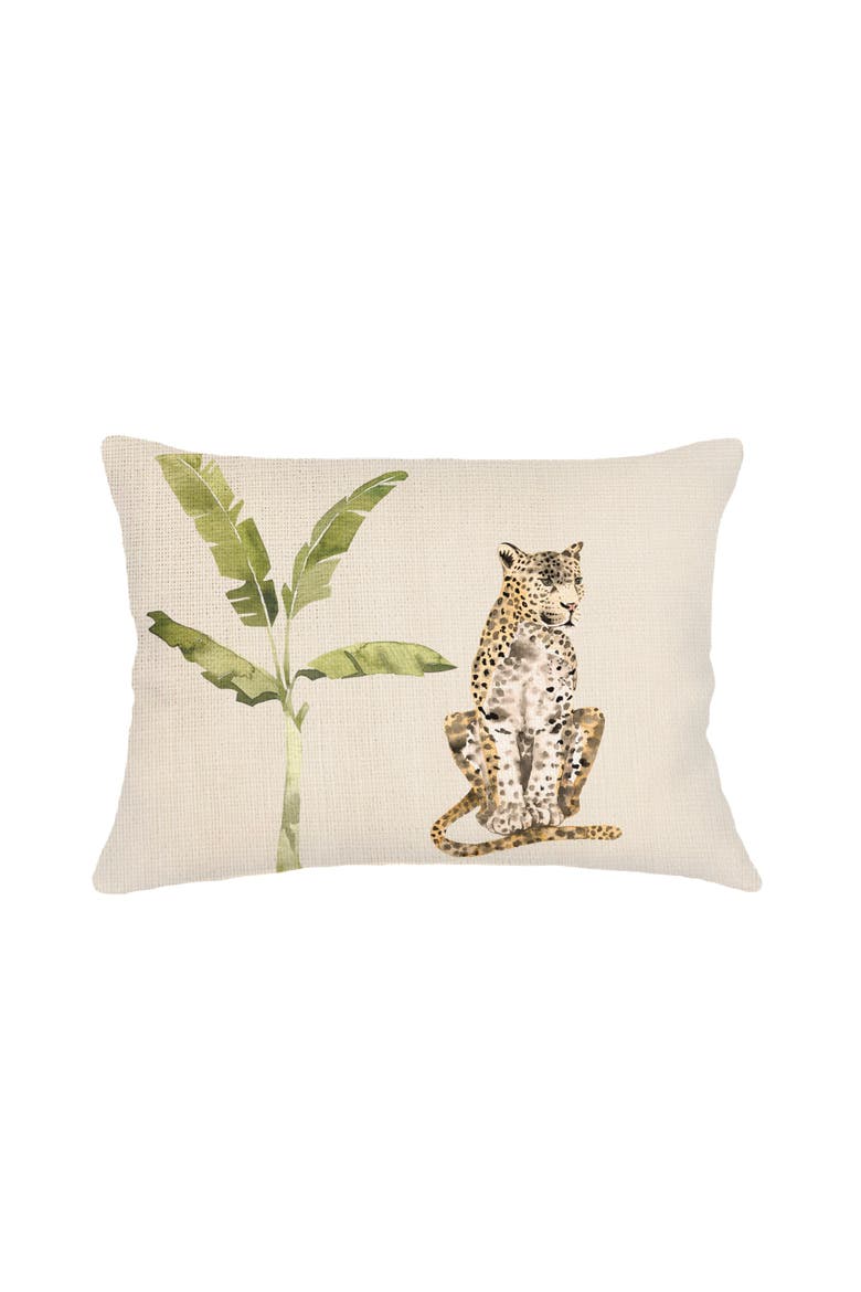 Animal Instincts Velvet Pillow 14x20 with Down Insert, Main, color, Green