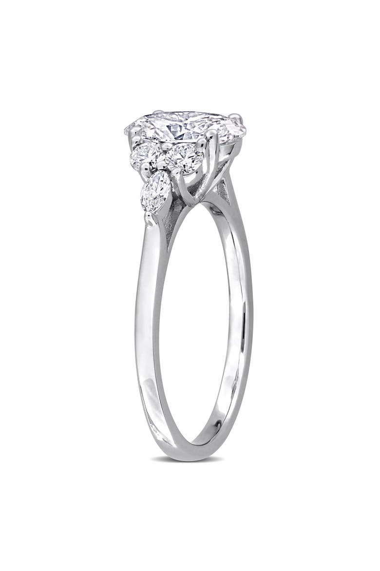 1-5/8 CTW Lab-Grown Diamond Cluster Ring 14k, Alternate, color, White Gold